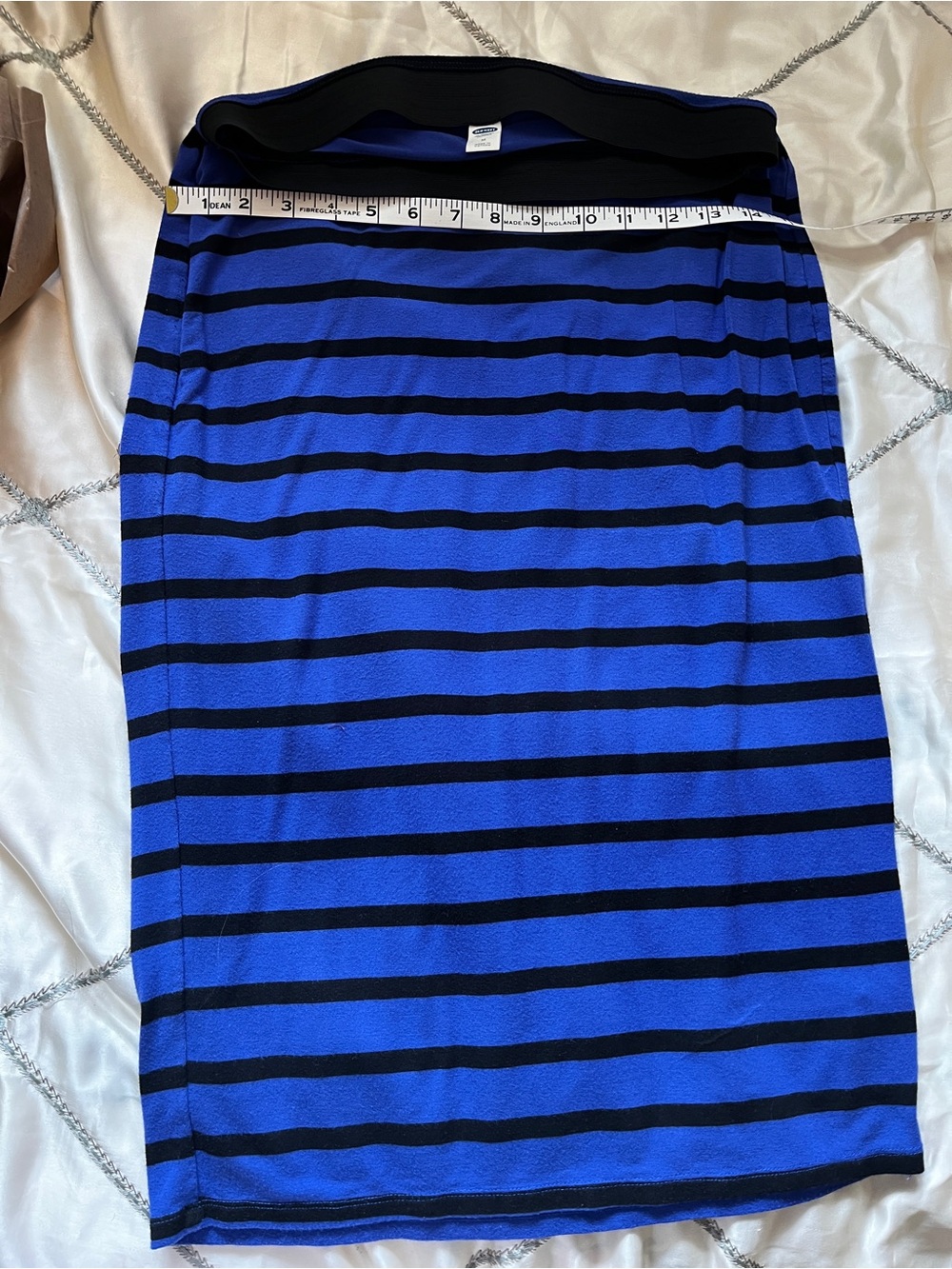 Old Navy Blue and Black Striped Pencil Skirt